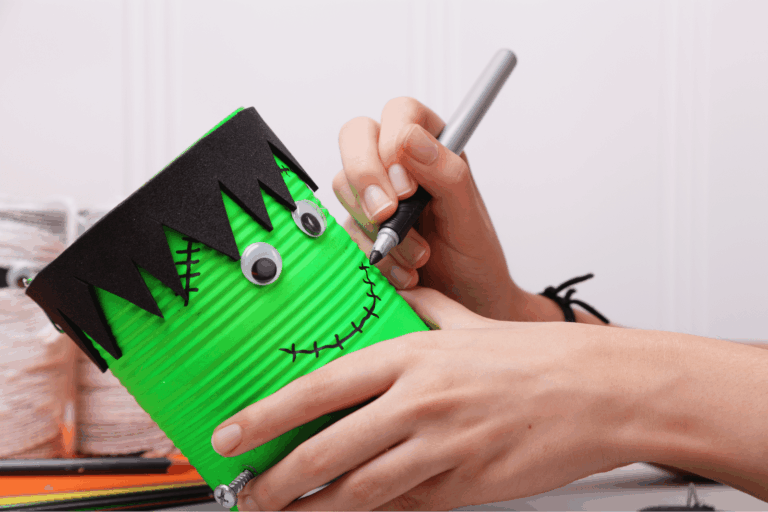 DIY Frankenstein Upcycled Can Craft – A Spooky Fun Halloween Project
